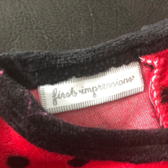 Ladybug Velvet Peplum Set - Picture 5 of 6